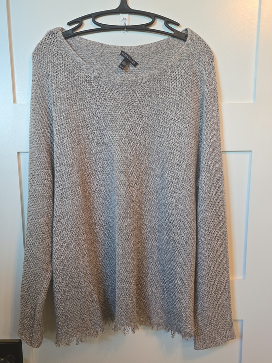 Eileen Fisher Sweaters - Eileen Fisher Heather Gray Knit Boat Neck Tunic Sweater Organic Linen XL